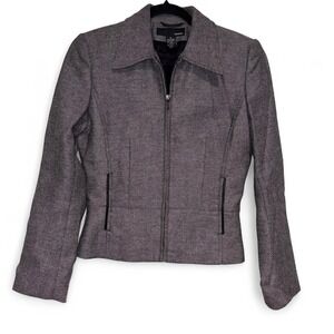 Vintage Wool Blend Hennes Zip Up Jacket Women 6 Grey